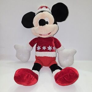 16" Christmas Mickey Mouse Plush With Jingle Bell Disney